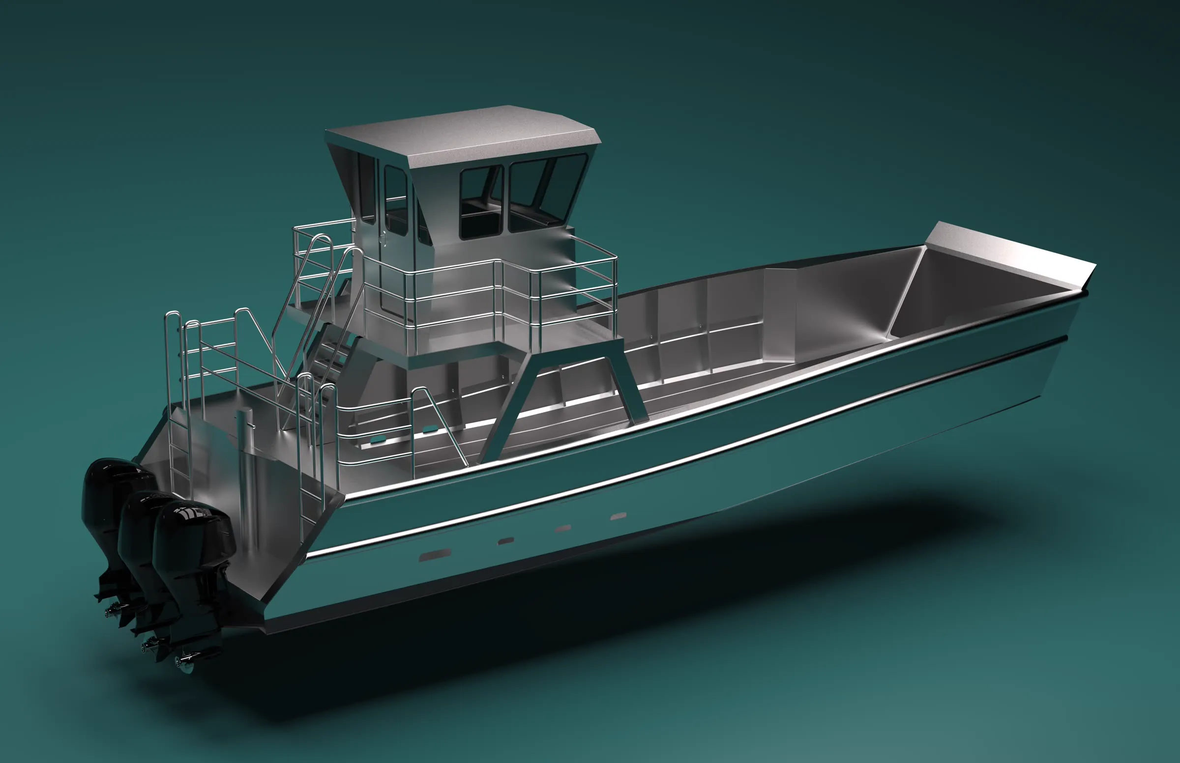 400 Rogue render, raised pilothouse, aft quarter